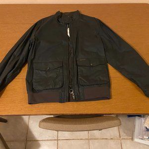 Barbour Hagar Waxed Jacket Dark Olive- Large